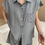 Wrinkled Texture Shorts Set