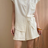 Wrinkled Texture Shorts Set