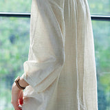 V-Neck Loose Half Button Shirt