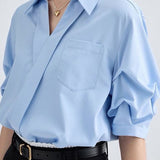 Casual Loose French V-Neck Shirt