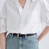 Casual Loose French V-Neck Shirt