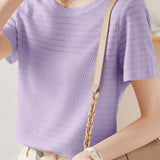 Textured Striped Solid T-Shirt