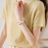 Textured Striped Solid T-Shirt
