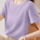 Textured Striped Solid T-Shirt