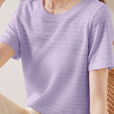 Textured Striped Solid T-Shirt