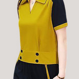 Collared Color Block Two-Piece Set