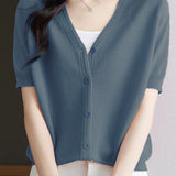 Lightweight short sun protection knitted sweater