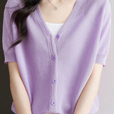Lightweight short sun protection knitted sweater