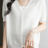 Lightweight short sun protection knitted sweater