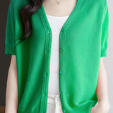 Lightweight short sun protection knitted sweater