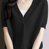 Lightweight short sun protection knitted sweater