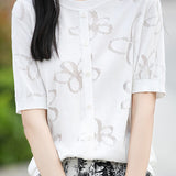 Loose Hollow Knit Sweater