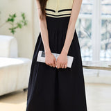 French Stripe Sleeveless Vest Dress