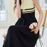 French Stripe Sleeveless Vest Dress
