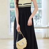 French Stripe Sleeveless Vest Dress