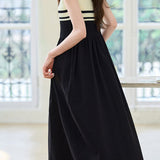 French Stripe Sleeveless Vest Dress