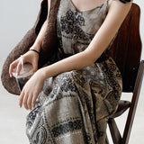V-Neck Printed Camisole Dress