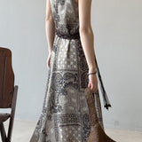 V-Neck Printed Camisole Dress