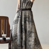 V-Neck Printed Camisole Dress