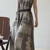 V-Neck Printed Camisole Dress