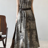 V-Neck Printed Camisole Dress