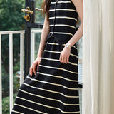 Striped Knitted Vest Skirt Set
