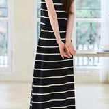 Striped Knitted Vest Skirt Set