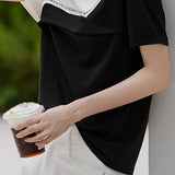 Color Block Patchwork Round Neck T-Shirt