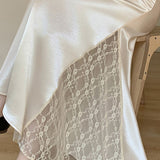 Acetate Satin Lace Patchwork Mermaid Skirt