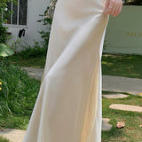 Acetate Satin Lace Patchwork Mermaid Skirt