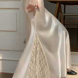 Acetate Satin Lace Patchwork Mermaid Skirt