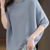Off-Shoulder Short Sleeve Knit T-Shirt