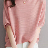 Off-Shoulder Short Sleeve Knit T-Shirt