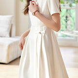 Tailored Pleated Elegant Midi Skirt