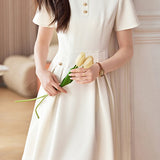 Tailored Pleated Elegant Midi Skirt