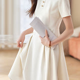 Tailored Pleated Elegant Midi Skirt