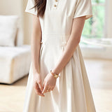Tailored Pleated Elegant Midi Skirt