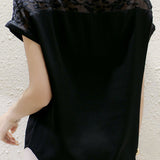 Elegant Lace Splicing Shirt