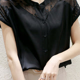 Elegant Lace Splicing Shirt