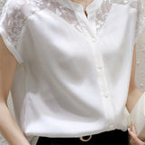 Elegant Lace Splicing Shirt