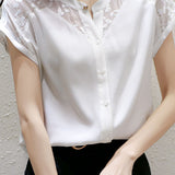 Elegant Lace Splicing Shirt