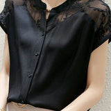 Elegant Lace Splicing Shirt