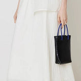 Round neck sleeveless irregular T-shirt and A-line skirt set