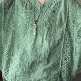 Hollow Embroidered Batwing Sleeve Top