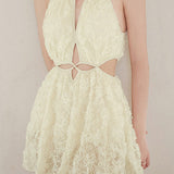 Solid color lace one-piece swimsuit