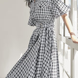 Vintage French plaid dress