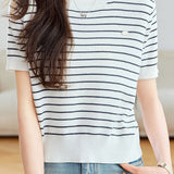 Lightweight striped knitted sweater