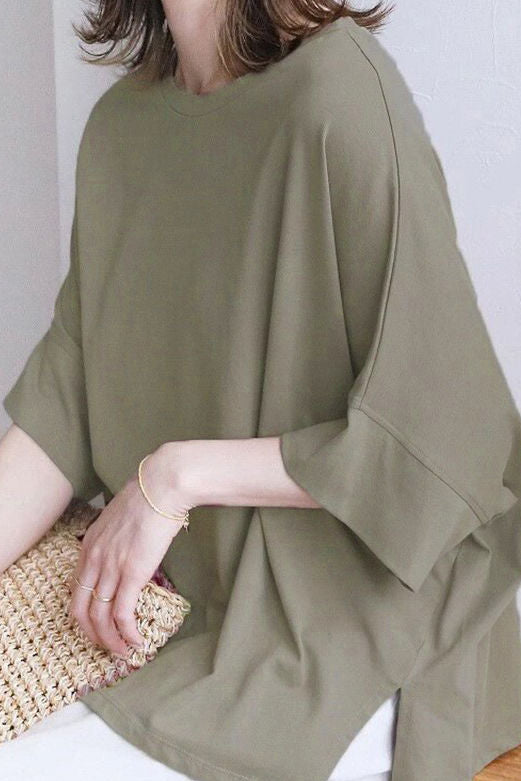 Comfortable batwing sleeve T-shirt - liwisi