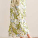 Embroidered floral hollow skirt