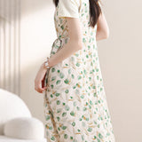 Faux two-piece floral maxi dress